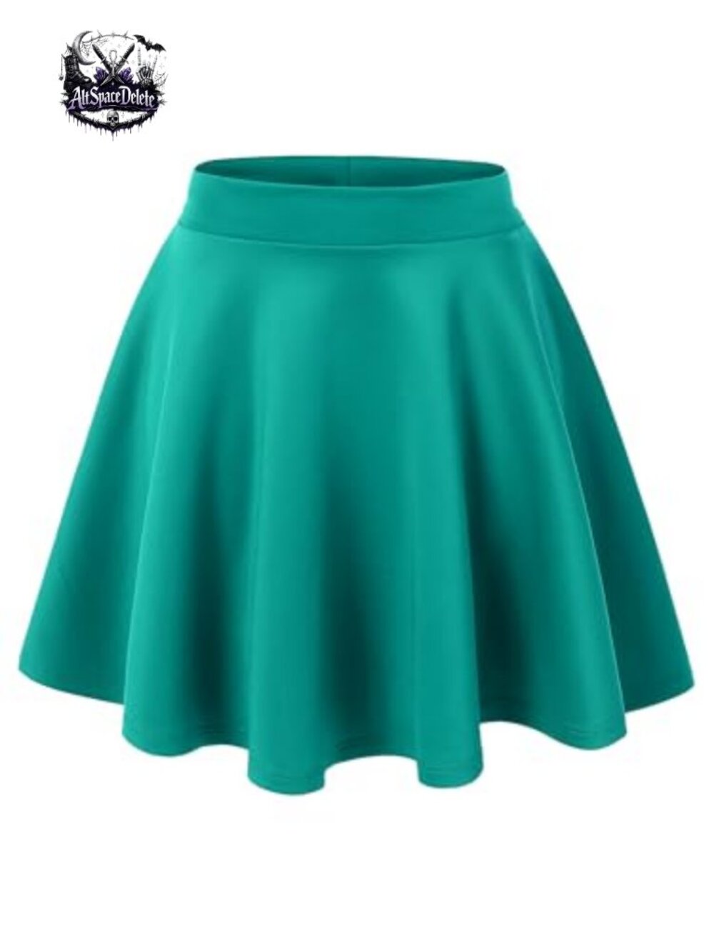 Women's Stretchy Flared Mini Skater Skirt Elastic Waist A-Line Casual